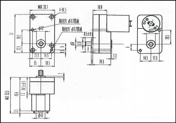 外形寸法図  TSD18SPG A